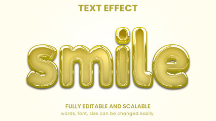 realistic balloon foil graphic style editable text effect