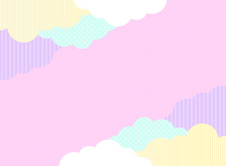 カラフルでポップな雲のフレーム背景