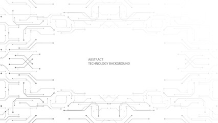 Obraz premium Grey white Abstract technology background, Hi tech digital connect, communication, High technology concept, Science, technology background