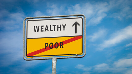 Street Sign Wealthy versus Poor