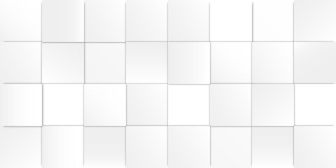 Abstract White Mosaic Tiles PNG Background