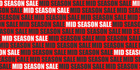 illustration pattern with text mid season sale for banner windows