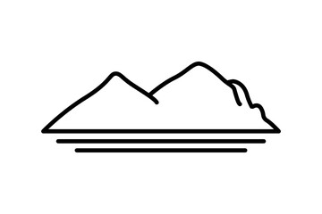 Fototapeta na wymiar Mountain icon illustration. icon related to tourism, travel, natural. Line icon style. Simple vector design editable