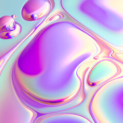 Holographic Lilac Gradient liquid gasoline pastel background. generative ai