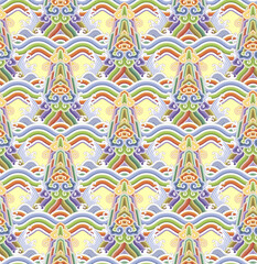 Ethnic embroidery china seamless pattern
