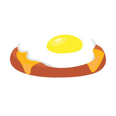 Fried egg icon. Flat illustration of fried egg vector icon for web