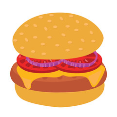 Hamburger icon. Flat illustration of hamburger vector icon for web design
