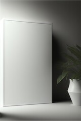blank frame on wall, mock-up design