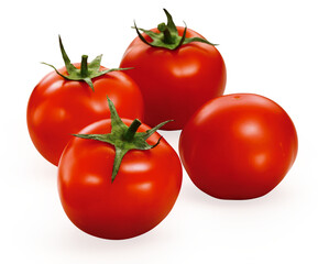Tomates vermelhos maduros em fundo isolado - tomate vermelho