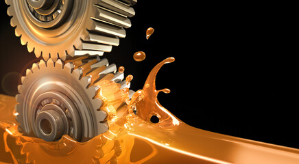 Lubricant and Gears - obrazy, fototapety, plakaty