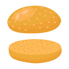 Bread vector illustration isolated on white background. Buns icon.
