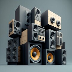 Big power sound speaker system. Generative Ai