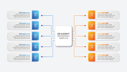 Process Workflow, Dos and Don'ts, Comparison Chart Infographic Template Design