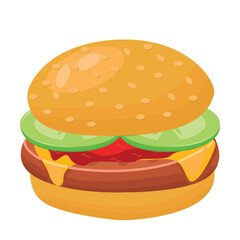 Hamburger icon. Cartoon of hamburger vector icon for web design isolated on white background