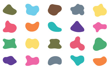 blob shape vector for abstract design.Irregular random minimal blob form. Abstract watery forms template. Organic blobs set icon on white background.