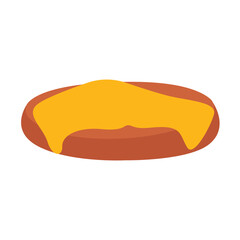 hot dog fast food icon image vector illustration design  orange and yellow