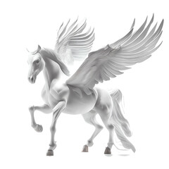 Obraz na płótnie Canvas Pegasus in White Winged Fables in a transparent background. AI-generative.