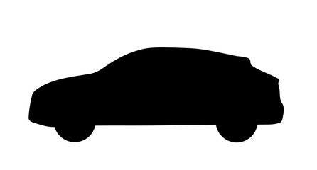 Generic SUV isolated vector silhouette
