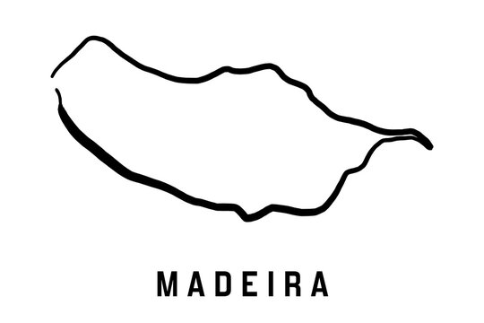 Madeira island simple outline vector map