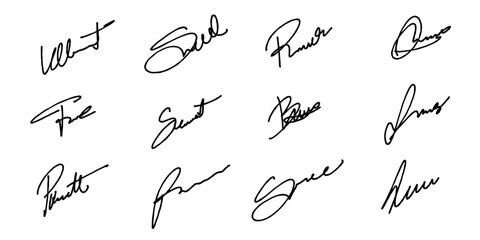 Business signature vector set