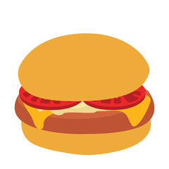 hamburger fast food icon image vector illustration design  orange color