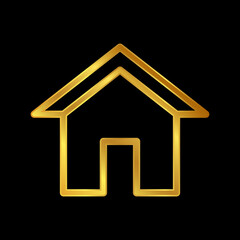 gold house vector logo template