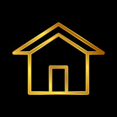 gold house vector logo template