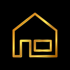 gold house vector logo template