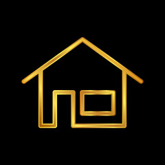 gold house vector logo template