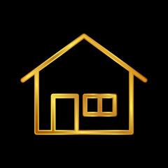 gold house vector logo template