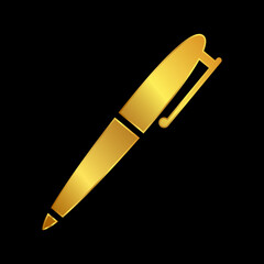gold pen vector logo template