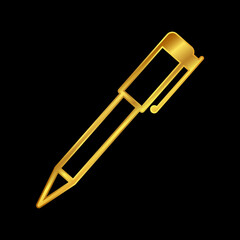 gold pen vector logo template