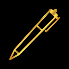 gold pen vector logo template