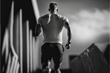 Fototapeta na wymiar Man, runner, spotman, athlete Generative Ai