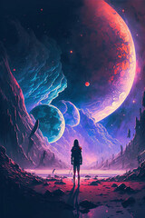 Fototapeta premium Aesthetic Galaxy Lo-fi Dream Wallpaper