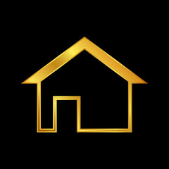 gold house vector logo template