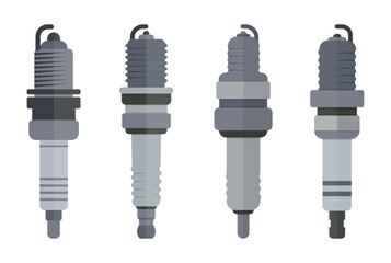 Vehicle Spark Plug Illustrations Vector Design With White Background. Quality full Premium Vector. 2D Minimal Vector With Hi-Quality Free Design