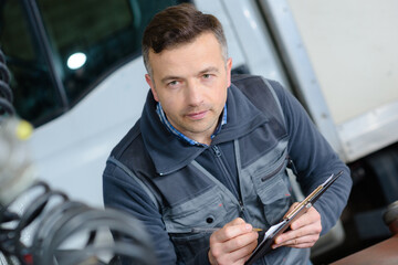 car mechanic working in auto repair service