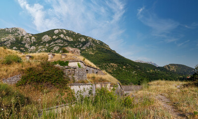 Fototapeta na wymiar Old ancient famous fort Gorazda in Montenegro