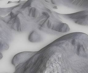 Digital elevation model DEM of terrain, made with generative AI technology. Concept of geographic information.