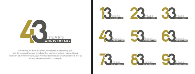 set of anniversary logo style green and black color on white background for special moment