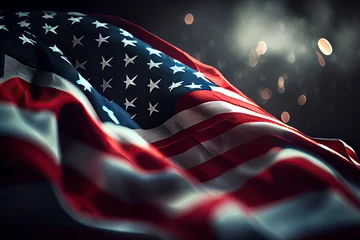 Fotobehang united states of america Flag, usa flag, bokeh background © rufous