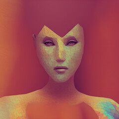 abstract geometric womans head 