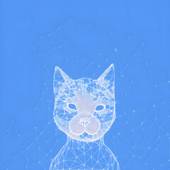 Wireframe Cat - Hacker, Cyber Security, ghost cat