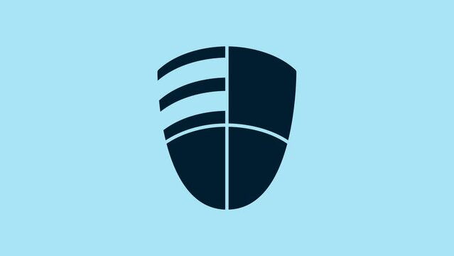 Blue Football club logo template icon isolated on blue background. Design element for logo, label, emblem, sign, poster. 4K Video motion graphic animation