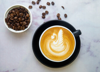 cup of coffee and beans