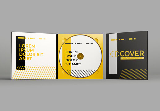 Front View Open and Closed CD Cover Mockup