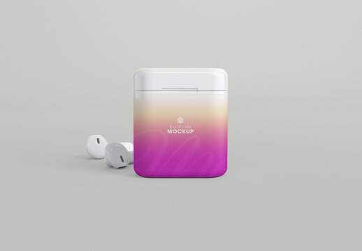 Earpods and Close Charger Mockup