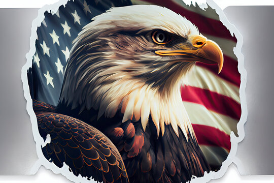 Eagle head vector illustration template. Winged predator mascot logo clip art