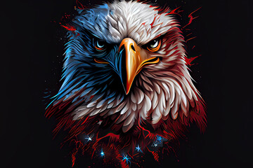 The logo Independence eagle Day July 4th for tattoo